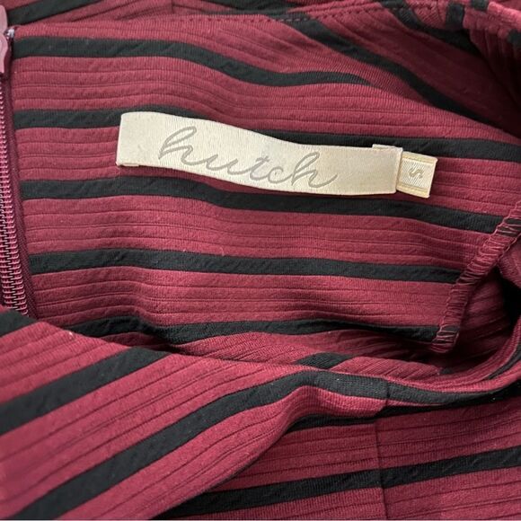 NWOT Hutch Maroon and Black Striped Dress - Picture 4 of 7